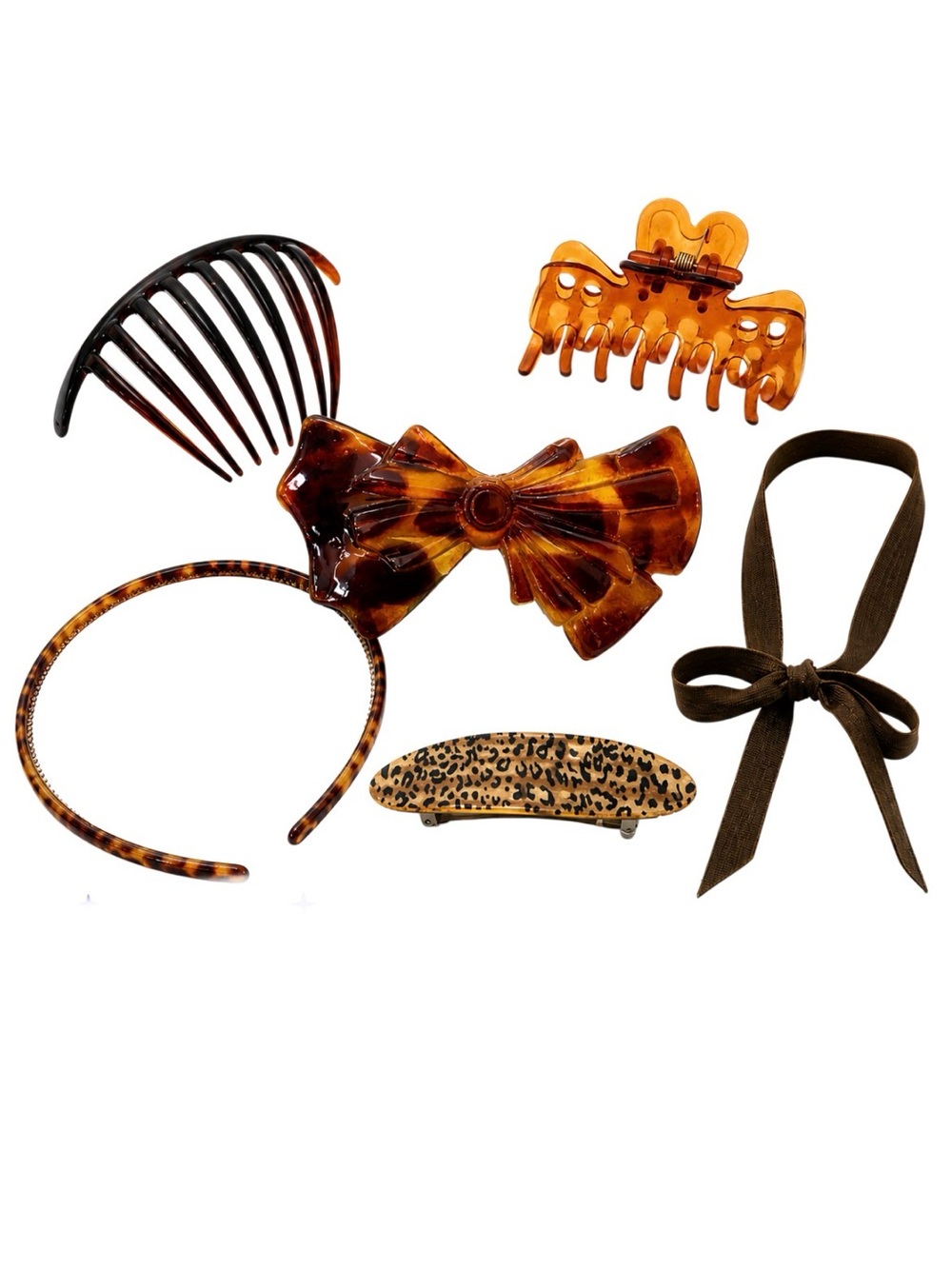 Vintage French Hair Accessories Tortoise Barrettes Headbands Made in France